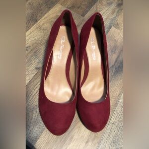 CL by Laundry Red Suede Heels